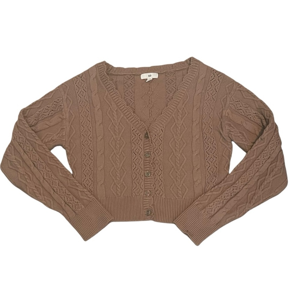 BP. Mixed Stitch Cardigan in Brown Size XXSmall